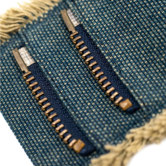 CHANEL 01P ADJUSTABLE DENIM CUFF BRACELET AURORA CRYSTAL CC w/COA Full I… - Picture 8 of 11